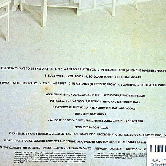 Vintage Vinyl THE TOURISTS Reality Effect Annie Lennox 1979 vinyl LP Eurythmics - Picture 10 of 16